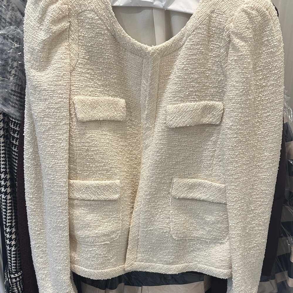 Zara Textured Cream Blazer
